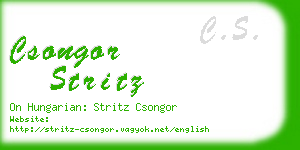 csongor stritz business card